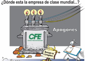 ¿Dónde está la ‘empresa de clase mundial’? Caricatura de la CFE y sus apagones en Corregidora (2026)