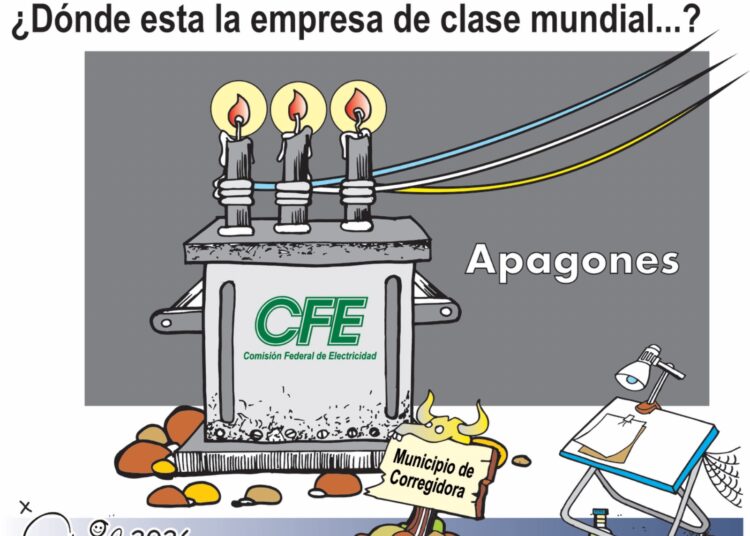 ¿Dónde está la ‘empresa de clase mundial’? Caricatura de la CFE y sus apagones en Corregidora (2026)
